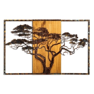 Decoratiune de perete multicolora din metal 58x90 cm Acacia Tree The Home Collection