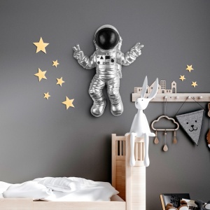 Decoratiune de perete multicolora din textil 35x47 cm Astronaut The Home Collection
