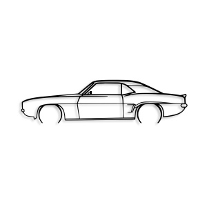 Decoratiune de perete neagra din metal 18x70 cm Chevrolet Camaro V2 Silhouette The Home Collection