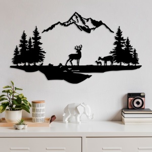Decoratiune de perete neagra din metal 38x70 cm Lescape The Home Collection