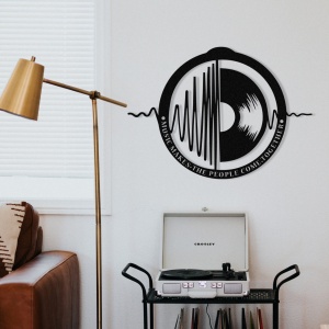 Decoratiune de perete neagra din metal 43x60 cm Waves The Home Collection