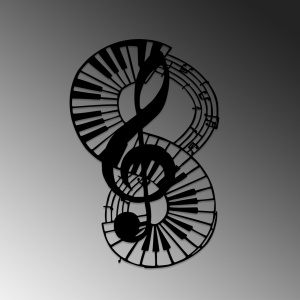 Decoratiune de perete neagra din metal Musical 4 The Home Collection