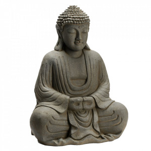 Decoratiune gri din polirasina 64 cm Buddha Amadeus