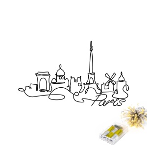Decoratiune luminoasa de perete neagra din metal Paris The Home Collection