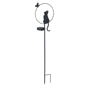 Decoratiune luminoasa pentru exterior neagra din metal 85 cm Stake Cat Wenko