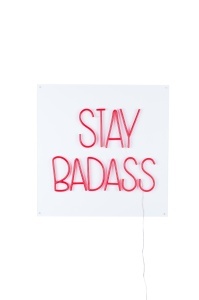 Decoratiune luminoasa rosie din fibre sintetice Stay Badass Bold Monkey