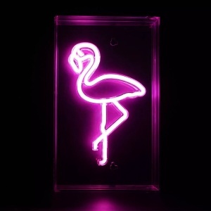 Decoratiune luminoasa roz din plastic Flamingo Zuma Line