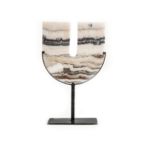 Decoratiune maro/neagra din marmura 40 cm Figure Vical Home