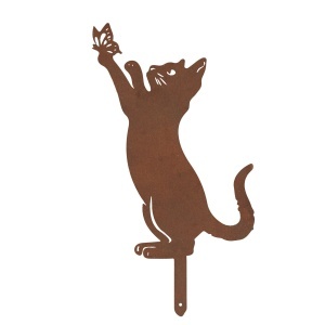 Decoratiune pentru exterior maro din metal 53 cm Stake Cat Wenko