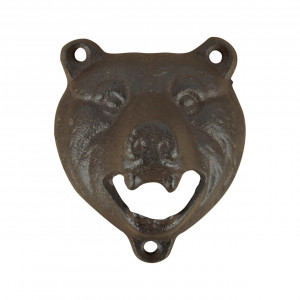 Desfacator capace pentru perete maro din metal Bear Esschert Design