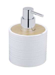 Dispenser sapun lichid alb din bambus 350 ml Lyon Wenko