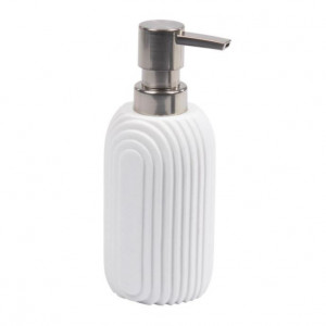 Dispenser sapun lichid alb din polirasina si inox 7x18 cm Ateneas Kave Home