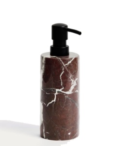 Dispenser sapun lichid rosu burgund din marmura 7x20 cm Leran Kave Home