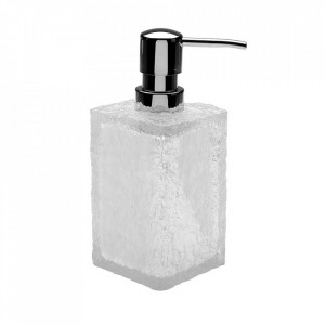 Dispenser sapun lichid transparent/argintiu din rasina si plastic 7x16 cm Stave Versa Home
