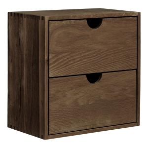 Dulap de perete din lemn maro inchis 30 cm Townsville Draw House Nordic