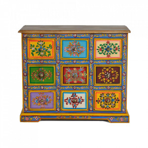 Dulapior multicolor din lemn de mango si MDF Berry Giner y Colomer