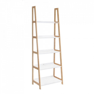 Etajera alba/maro din bambus 180 cm Brooklyn Bizzotto