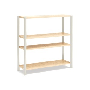 Etajera alba/maro din lemn 128 cm Bona Teulat