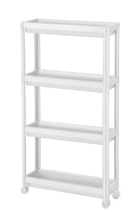 Etajera cu roti alba din plastic 101 cm Bayev The Home Collection