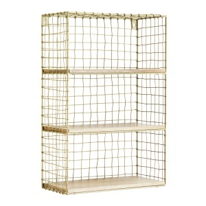 Etajera de perete aurie/maro din lemn 52 cm Alede Madam Stoltz