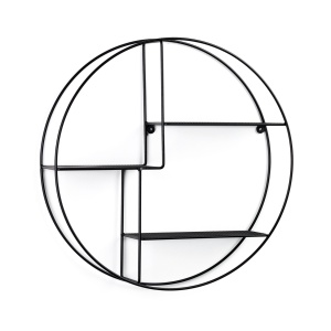 Etajera de perete neagra din metal 55 cm Across Kave Home