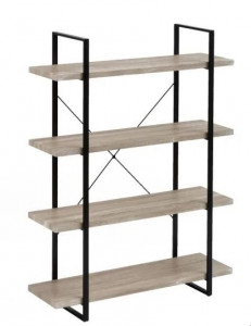 Etajera de perete neagra/maro din PVC si metal 141 cm Paulina Four The Home Collection