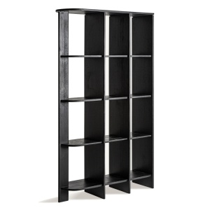 Etajera modulara neagra din lemn 210 cm Nara Vical Home