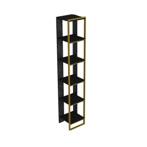 Etajera neagra/aurie din metal 179 cm Polka The Home Collection