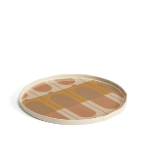 Farfurie intinsa bej din ceramica 27 cm Julnet Kave Home