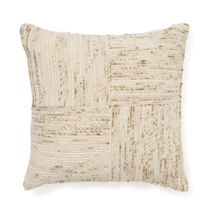 Fata de perna bej/verde din fibre sintetice 45x45 cm Anuba Kave Home