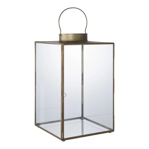 Felinar auriu/transparent din sticla 42 cm Mohali House Nordic