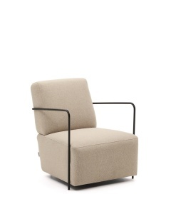 Fotoliu bej din textil Gamer Kave Home