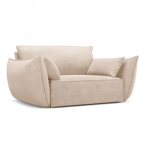 Fotoliu bej din textil Kaelle Micadoni