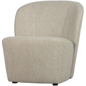 Fotoliu bej din textil Lofty Boucle Woood