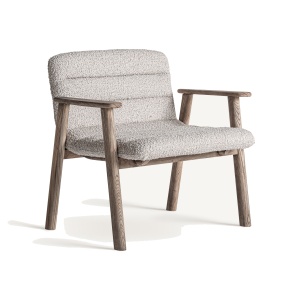 Fotoliu bej/maro din textil Jacquard Lounge Vical Home
