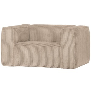Fotoliu crem din textil Bean Rib Woood