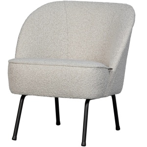 Fotoliu crem din textil Vogue Boucle Woood