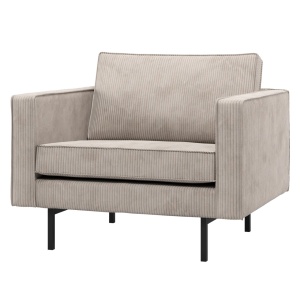 Fotoliu ecru din textil Rodeo Rib Woood