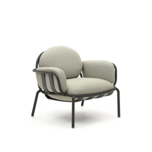 Fotoliu exterior bej/gri din textil Joncols Kave Home