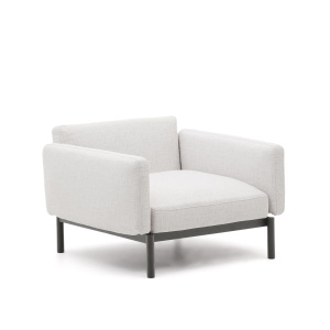 Fotoliu exterior bej/gri din textil Sorells Kave Home