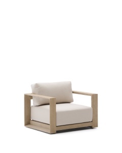 Fotoliu exterior crem din textil Ambra Kave Home