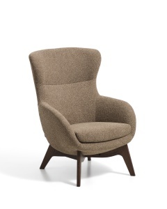 Fotoliu maro deschis din textil Adiran Chenille Kave Home