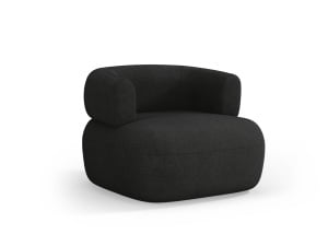 Fotoliu negru din textil Jenny Boucle Micadoni