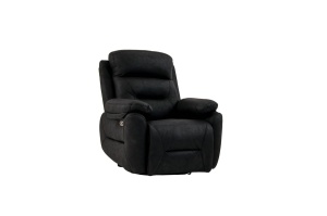 Fotoliu recliner negru din textil Comfort Electric The Home Collection