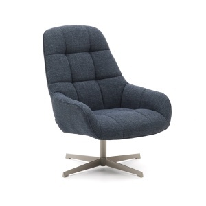 Fotoliu rotativ albastru/gri din textil Jaspe Kave Home