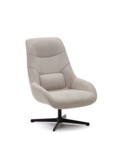 Fotoliu rotativ bej din textil Celida Kave Home