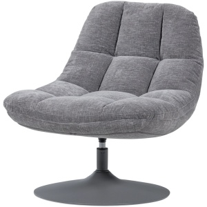 Fotoliu rotativ gri din textil Elvi Woood