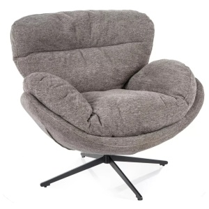 Fotoliu rotativ gri din textil Florence The Home Collection