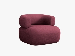 Fotoliu roz inchis din textil Jenny Chenille Micadoni