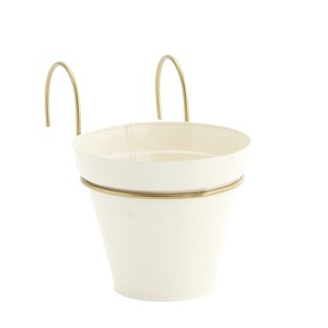 Jardiniera crem/aurie din metal 16 cm Tory Madam Stoltz